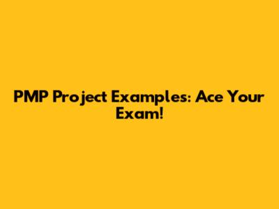 PMP Project Examples: Ace Your Exam!
