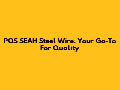 POS SEAH Steel Wire: Your Go-To For Quality