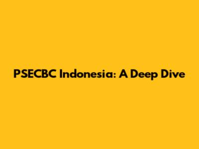 PSECBC Indonesia: A Deep Dive