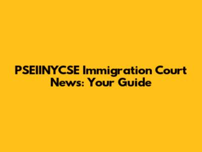 PSEIINYCSE Immigration Court News: Your Guide