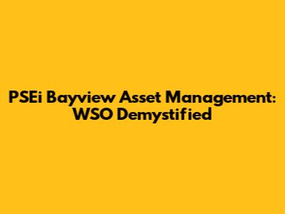 PSEi Bayview Asset Management: WSO Demystified