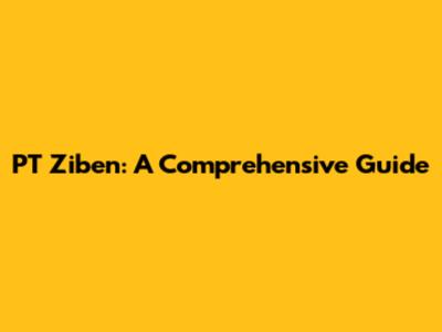PT Ziben: A Comprehensive Guide