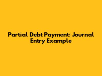 Partial Debt Payment: Journal Entry Example