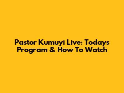 Pastor Kumuyi Live: Today's Program & How To Watch