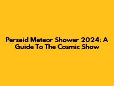 Perseid Meteor Shower 2024: A Guide To The Cosmic Show
