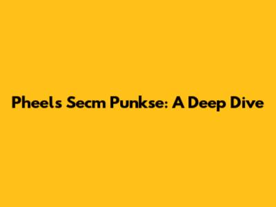 Pheel's Secm Punkse: A Deep Dive