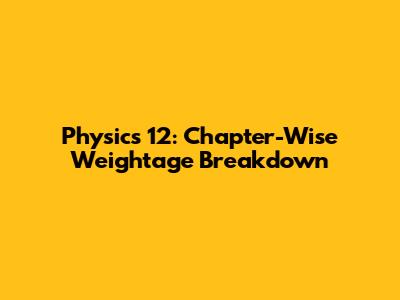 Physics 12: Chapter-Wise Weightage Breakdown