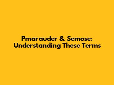 Pmarauder & Semose: Understanding These Terms