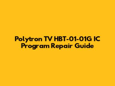 Polytron TV HBT-01-01G IC Program Repair Guide