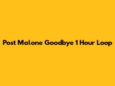 Post Malone Goodbye 1 Hour Loop
