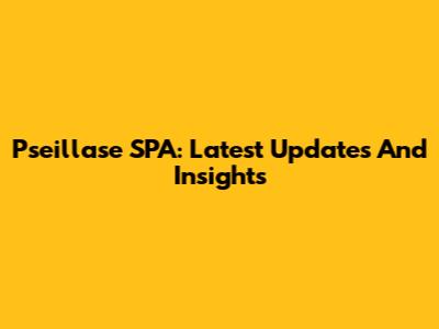 Pseillase SPA: Latest Updates And Insights