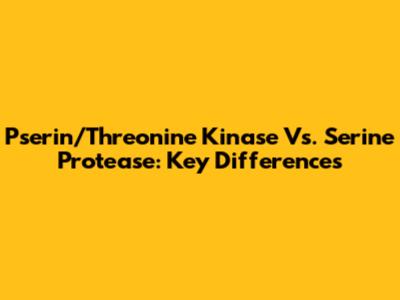 Pserin/Threonine Kinase Vs. Serine Protease: Key Differences