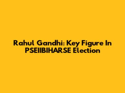 Rahul Gandhi: Key Figure In PSEIIBIHARSE Election