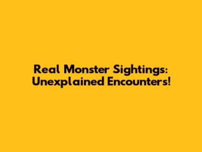 Real Monster Sightings: Unexplained Encounters!