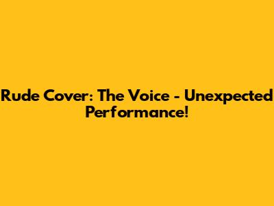 Rude Cover: The Voice - Unexpected Performance!