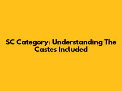 SC Category: Understanding The Castes Included