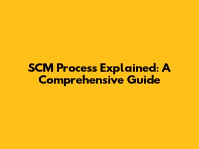 SCM Process Explained: A Comprehensive Guide
