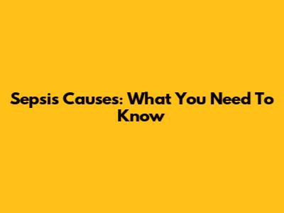 Sepsis Causes: What You Need To Know