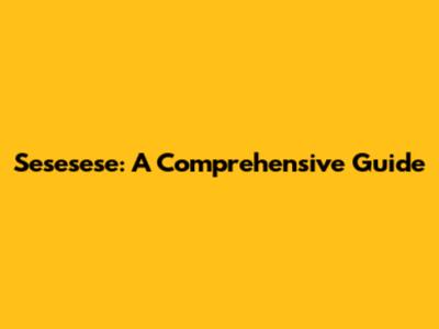 Sesesese: A Comprehensive Guide