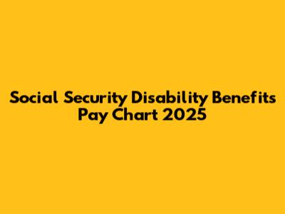 Social Security Disability Benefits Pay Chart 2025