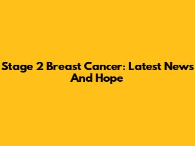 Stage 2 Breast Cancer: Latest News And Hope
