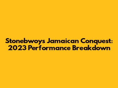 Stonebwoy's Jamaican Conquest: 2023 Performance Breakdown