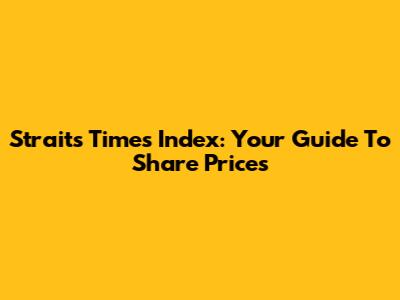 Straits Times Index: Your Guide To Share Prices