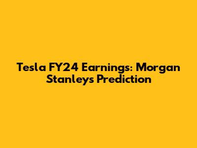Tesla FY24 Earnings: Morgan Stanley's Prediction