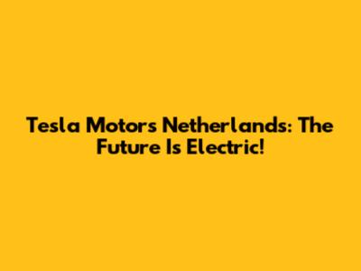 Tesla Motors Netherlands: The Future Is Electric!