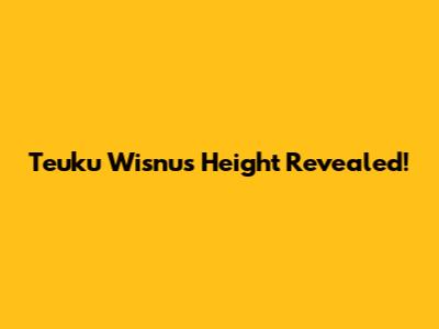 Teuku Wisnu's Height Revealed!