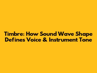 Timbre: How Sound Wave Shape Defines Voice & Instrument Tone