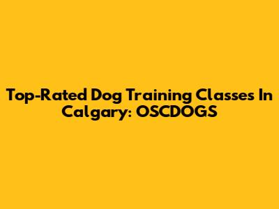 Top-Rated Dog Training Classes In Calgary: OSCDOGS