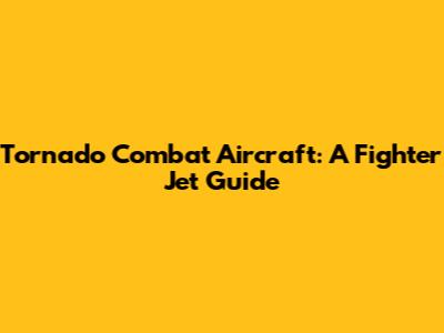 Tornado Combat Aircraft: A Fighter Jet Guide
