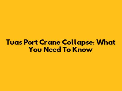 Tuas Port Crane Collapse: What You Need To Know