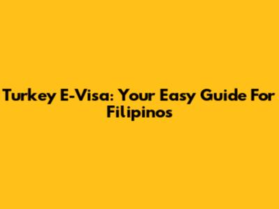 Turkey E-Visa: Your Easy Guide For Filipinos