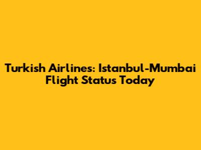 Turkish Airlines: Istanbul-Mumbai Flight Status Today