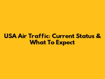 USA Air Traffic: Current Status & What To Expect