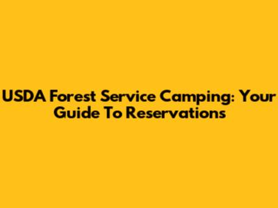 USDA Forest Service Camping: Your Guide To Reservations