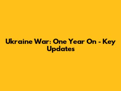 Ukraine War: One Year On - Key Updates