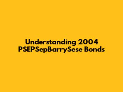 Understanding 2004 PSEPSepBarrySese Bonds