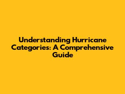 Understanding Hurricane Categories: A Comprehensive Guide