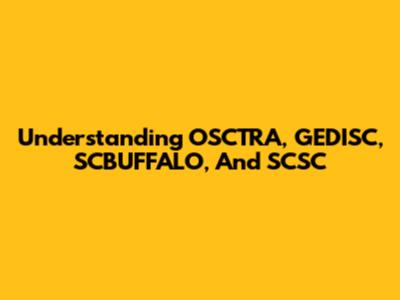 Understanding OSCTRA, GEDISC, SCBUFFALO, And SCSC