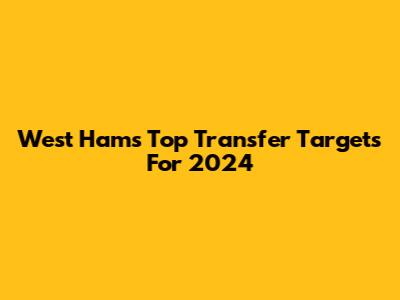 West Ham's Top Transfer Targets For 2024