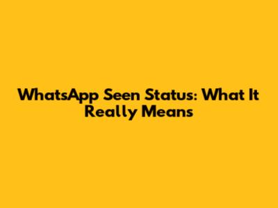 WhatsApp Seen Status: What It Really Means