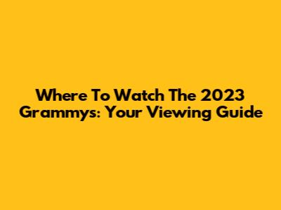 Where To Watch The 2023 Grammys: Your Viewing Guide