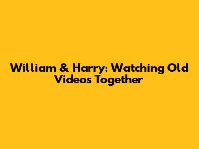 William & Harry: Watching Old Videos Together