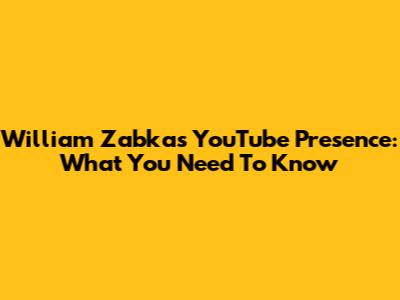 William Zabka's YouTube Presence: What You Need To Know