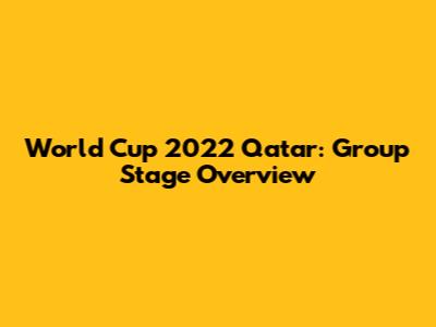 World Cup 2022 Qatar: Group Stage Overview