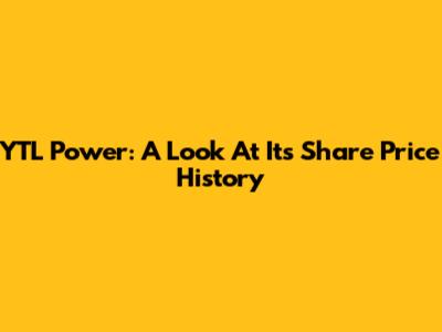 YTL Power: A Look At Its Share Price History