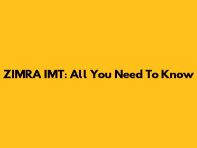 ZIMRA IMT: All You Need To Know